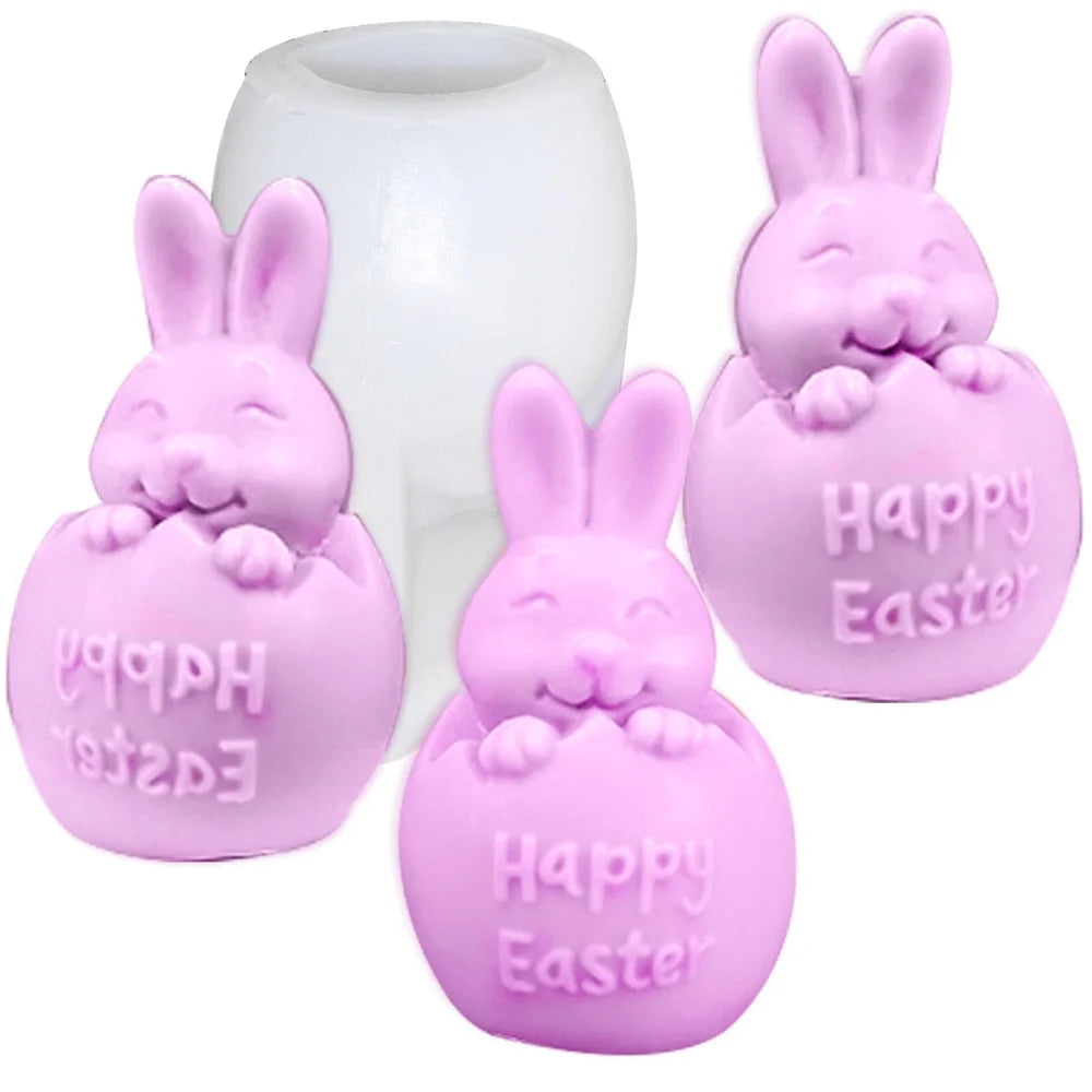 3D Easter Bunny Silicone Mold – Candle, Resin & Cake Crafts