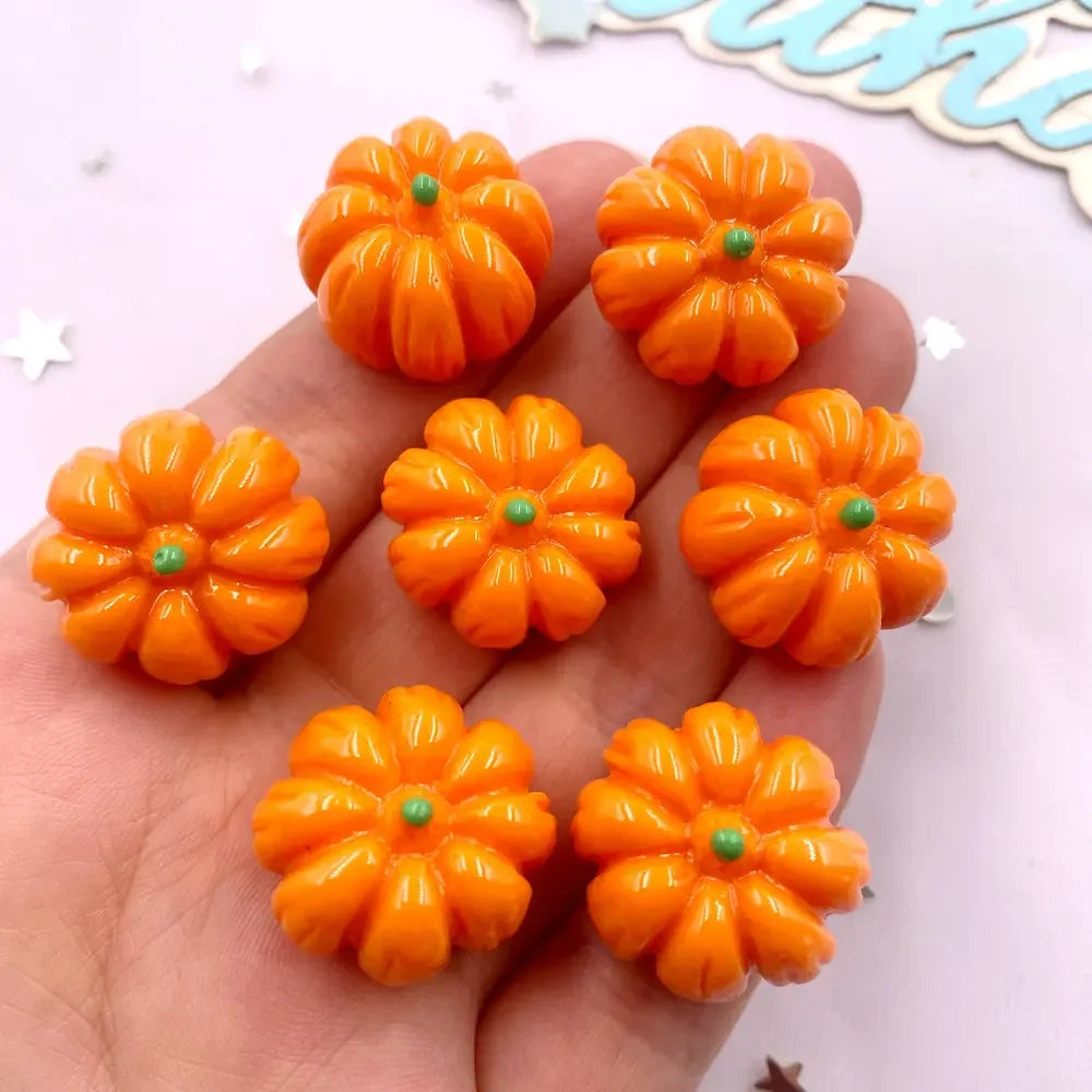 10PCS Resin 3D Pumpkin Flatback Figurines – Halloween DIY Crafts