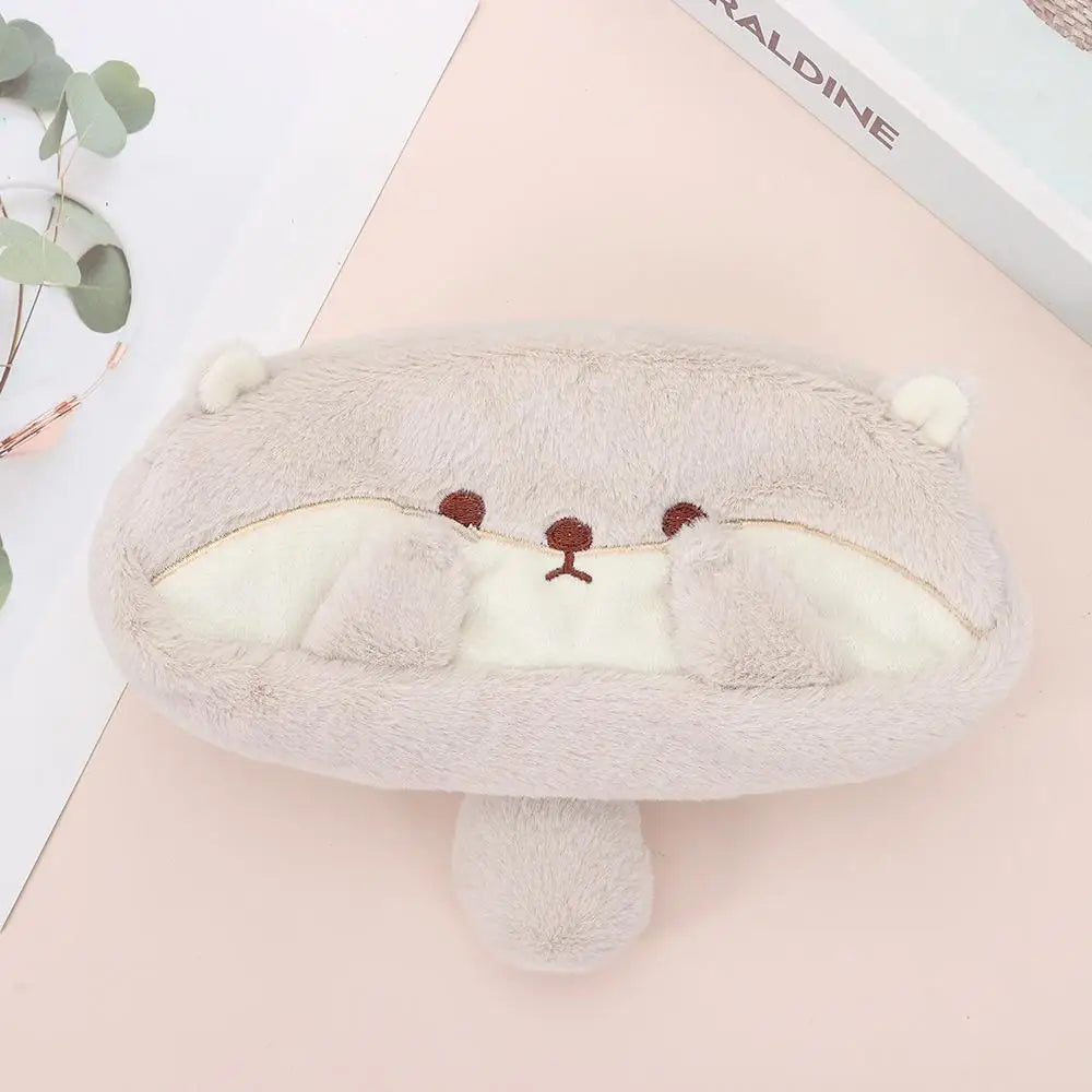 Otter & Penguin Plush Pencil Bag – Large Capacity Pen Pouch