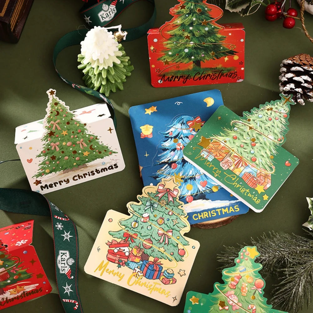 10-Pack Gold Foil Christmas Greeting Cards with Envelopes