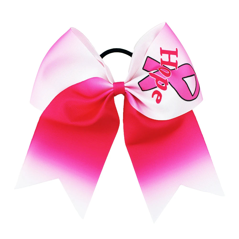 20-Pack 8" Pink Ribbon Cheer Bow Hair Ties for Girls & Women