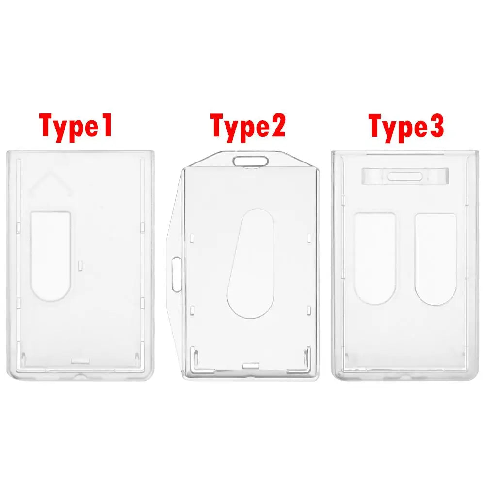 Double-Sided Clear Hard Plastic ID Card Badge Holder