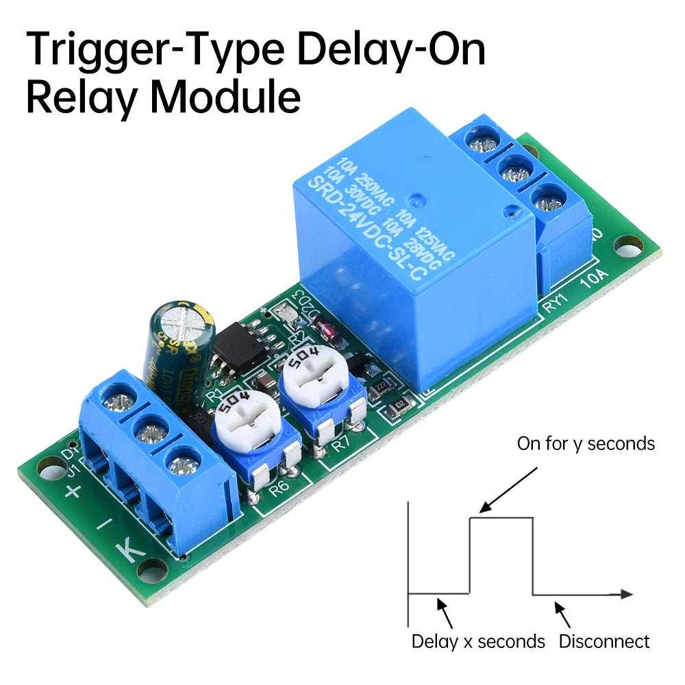 DC 5V 12V 24V Dual-Delay Relay Module | Adjustable Timer