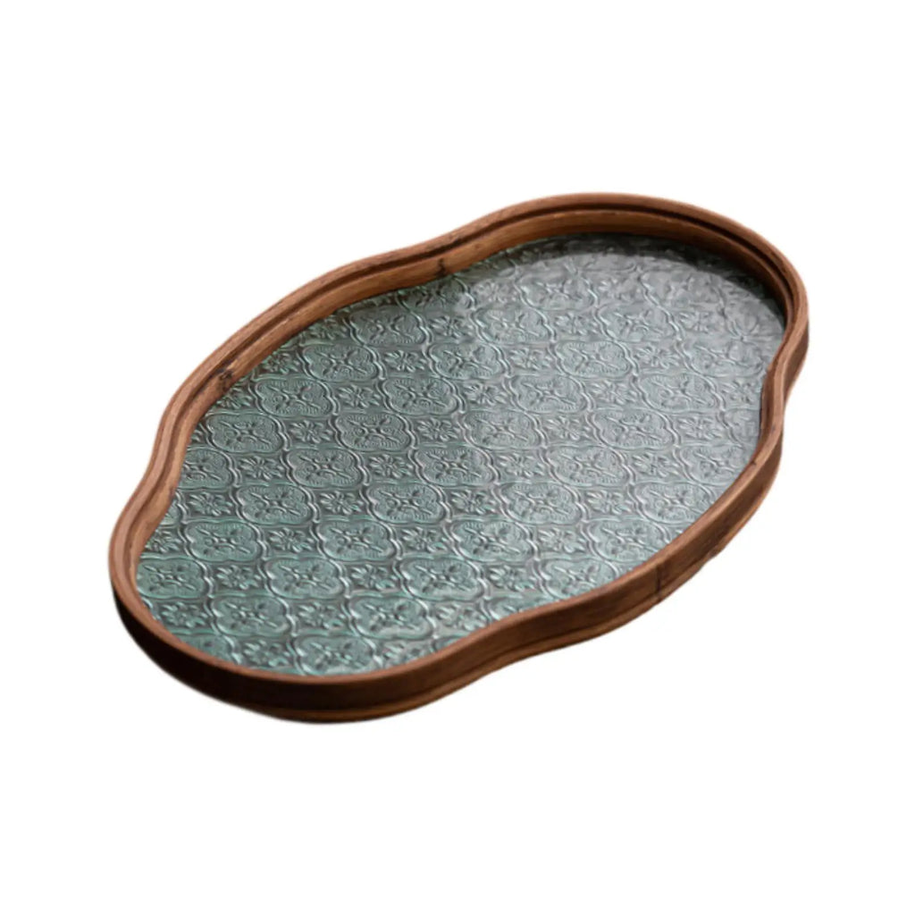 Kesoto Begonia Wood & Glass Serving Tray | Japanese Style