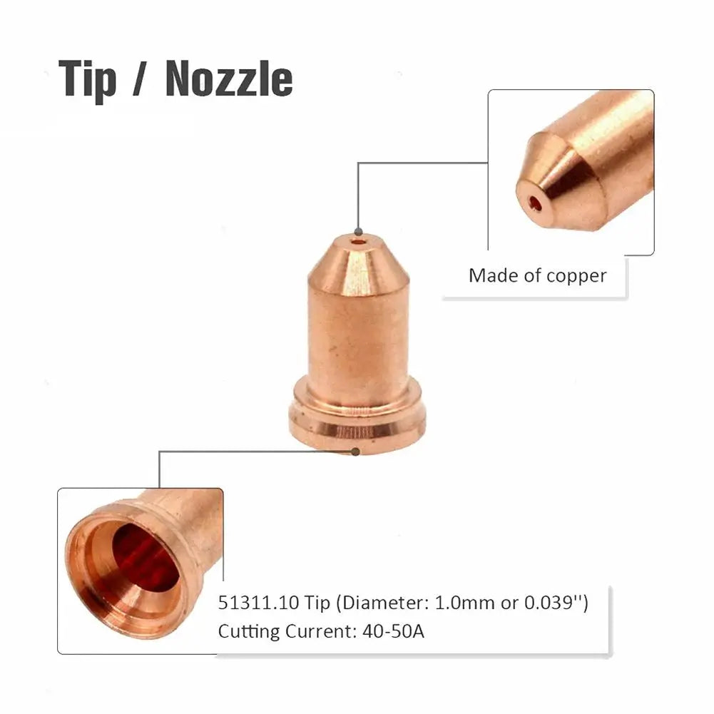 PT-80 Plasma Cutter Consumables – 10 Electrodes & 10 Nozzles