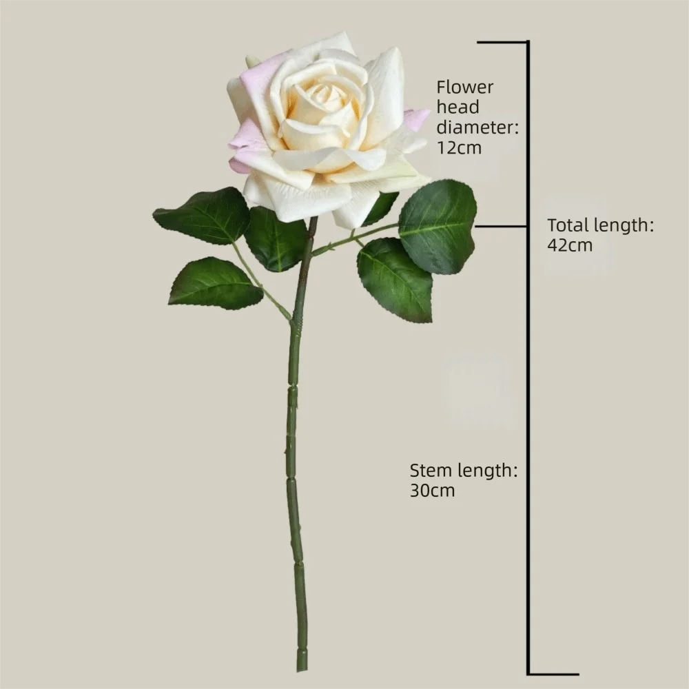 Real Touch Artificial Rose Single Stem – Multicolor Silk Flower