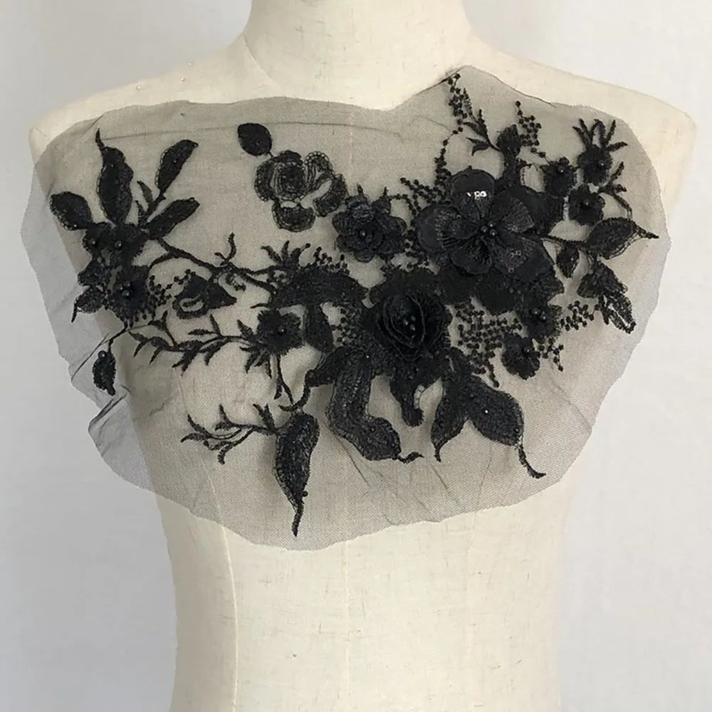Sequined Floral Embroidery Patch – DIY Appliqué Costume Decor