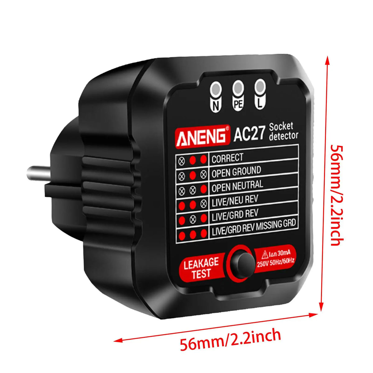 Digital Socket Tester – Voltage & Polarity Phase Checker