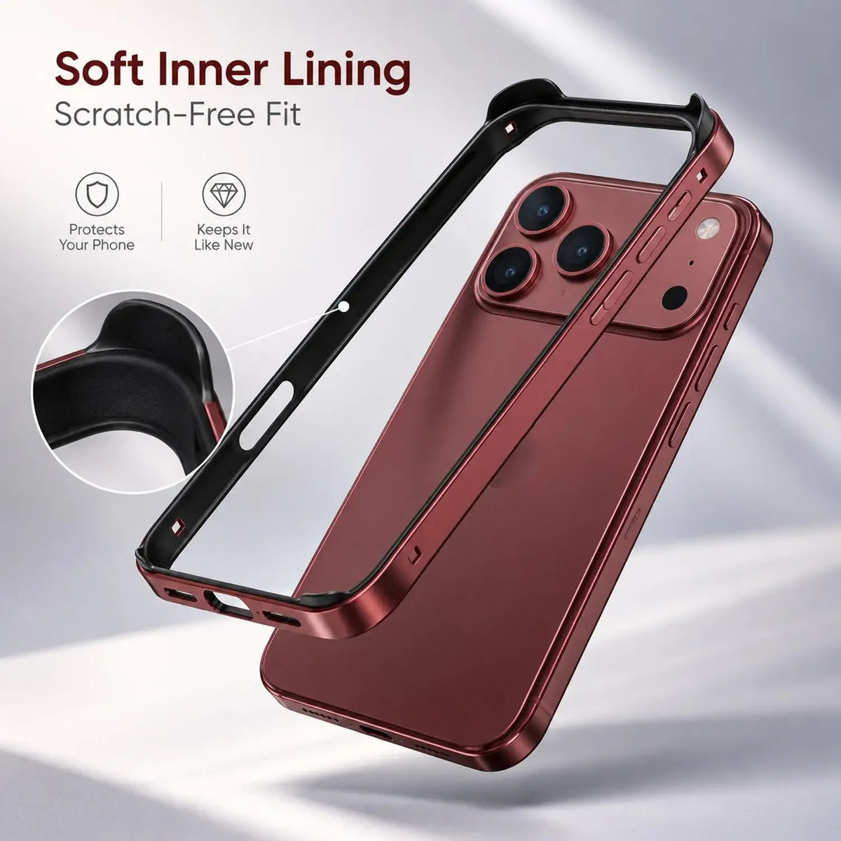 BAPPSUS iPhone 18 Pro Max Aluminum Bumper Frame Case
