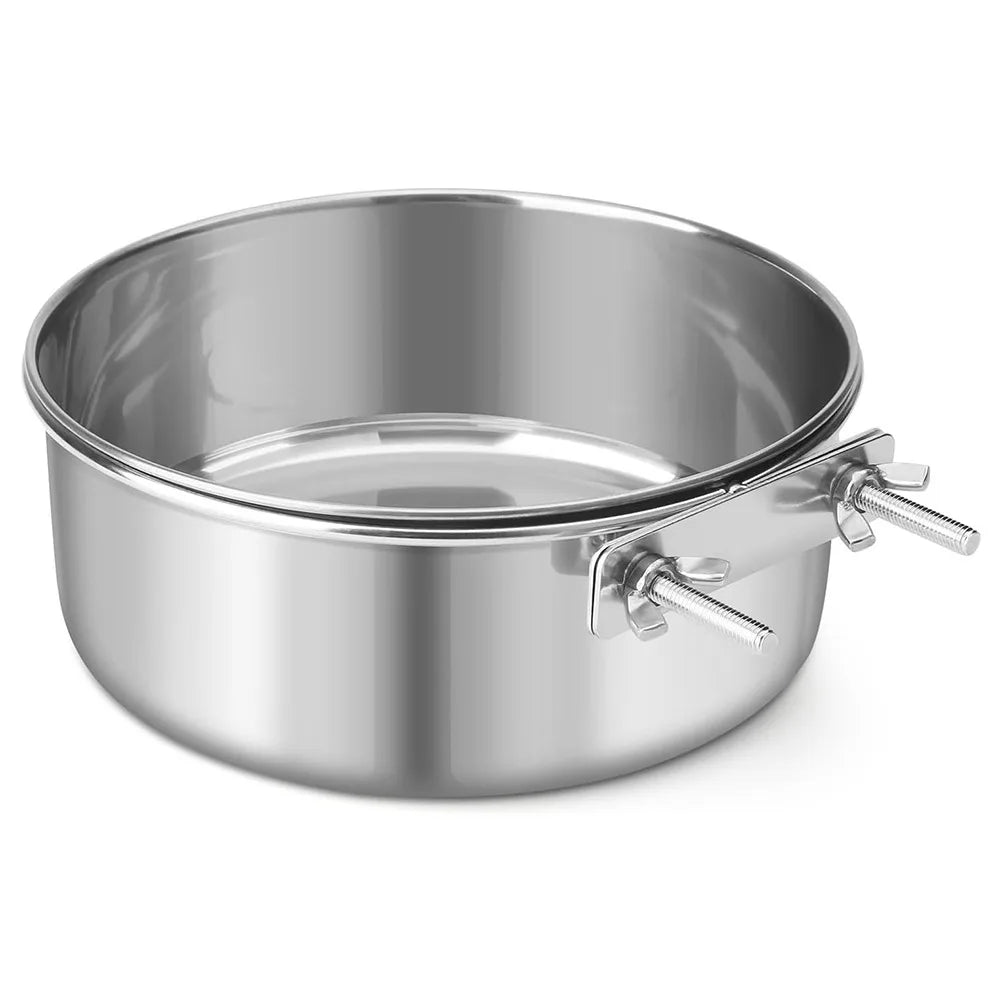Stainless Steel Hanging Cage Bowl – Bird & Small Pet Feeder
