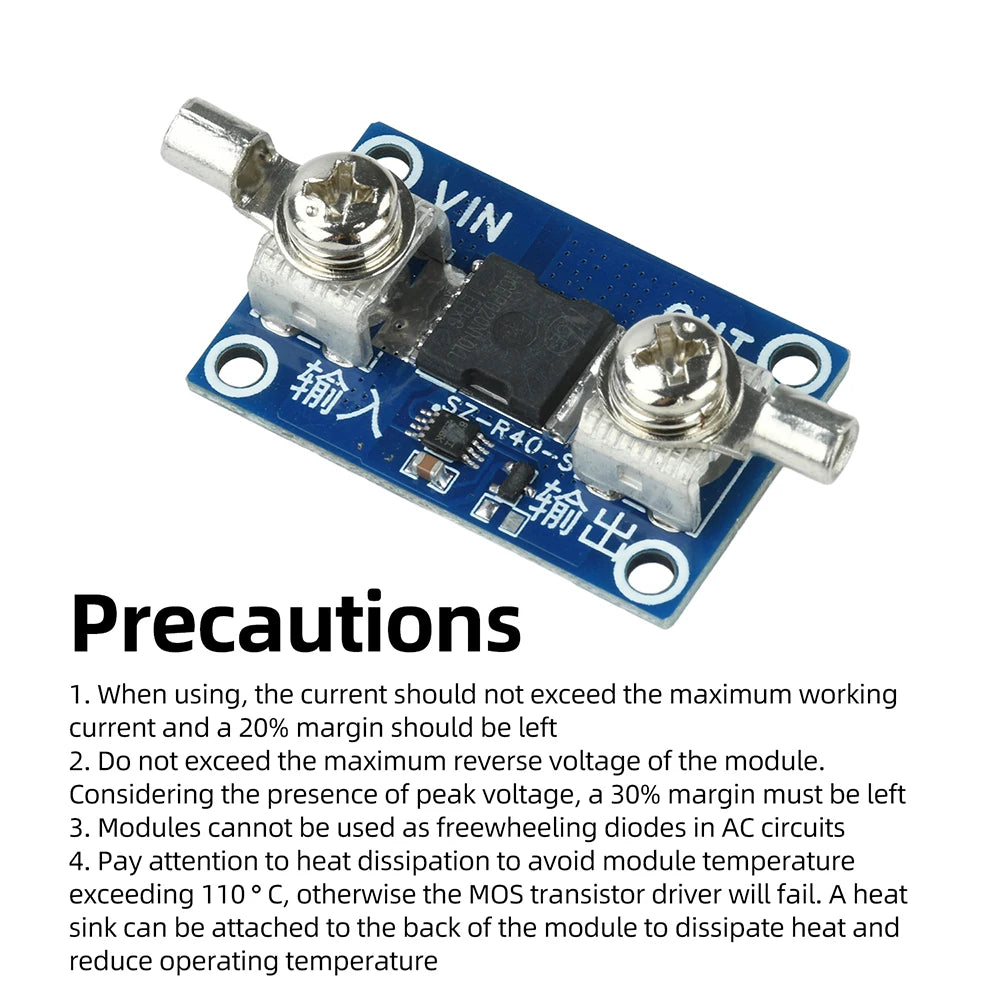 Gaqqee 40A 65A 100A Ideal Diode Module – Solar Reverse Protection
