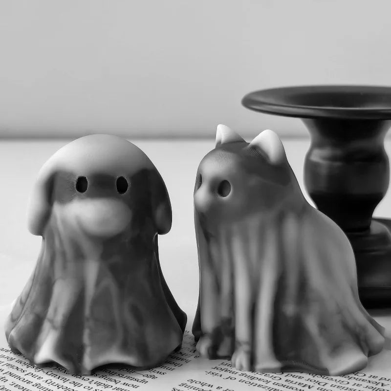 Halloween Ghost Cat & Dog 3D Silicone Mold – Candle Soap Resin