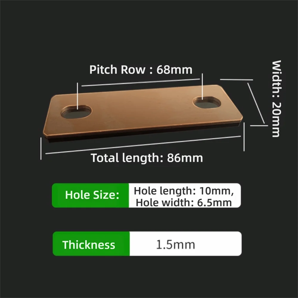 Copper Battery Busbar Connector M6 | 30Ah–300Ah Lithium