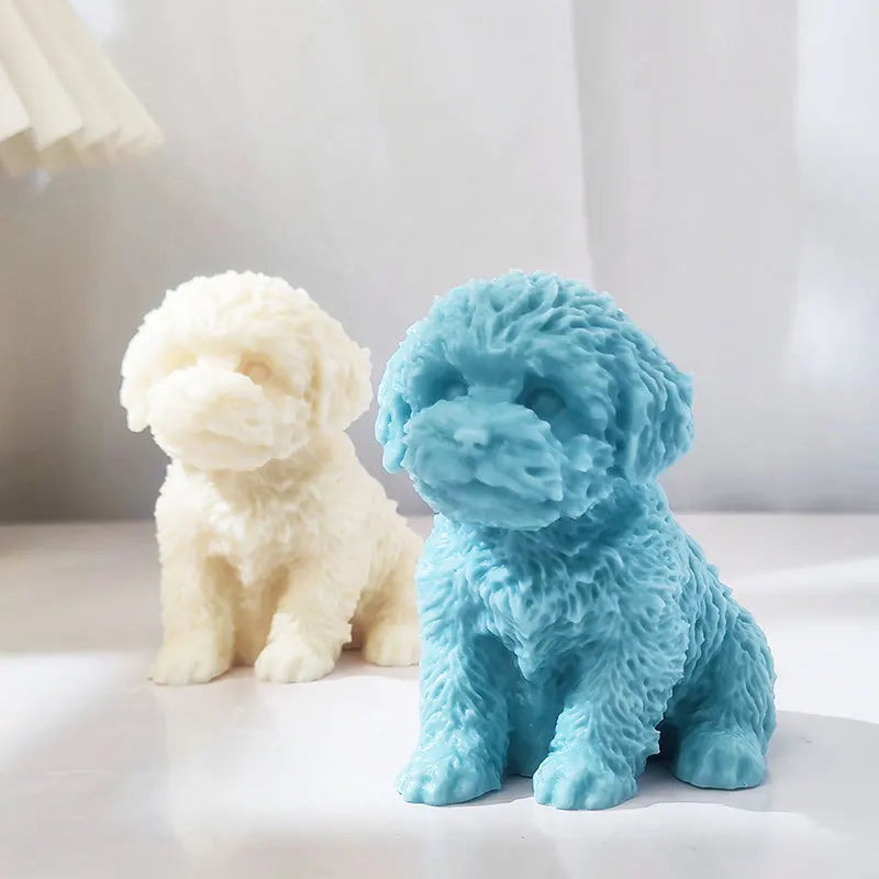 3D Sitting Teddy Dog Silicone Mold – Candle Soap Resin Craft