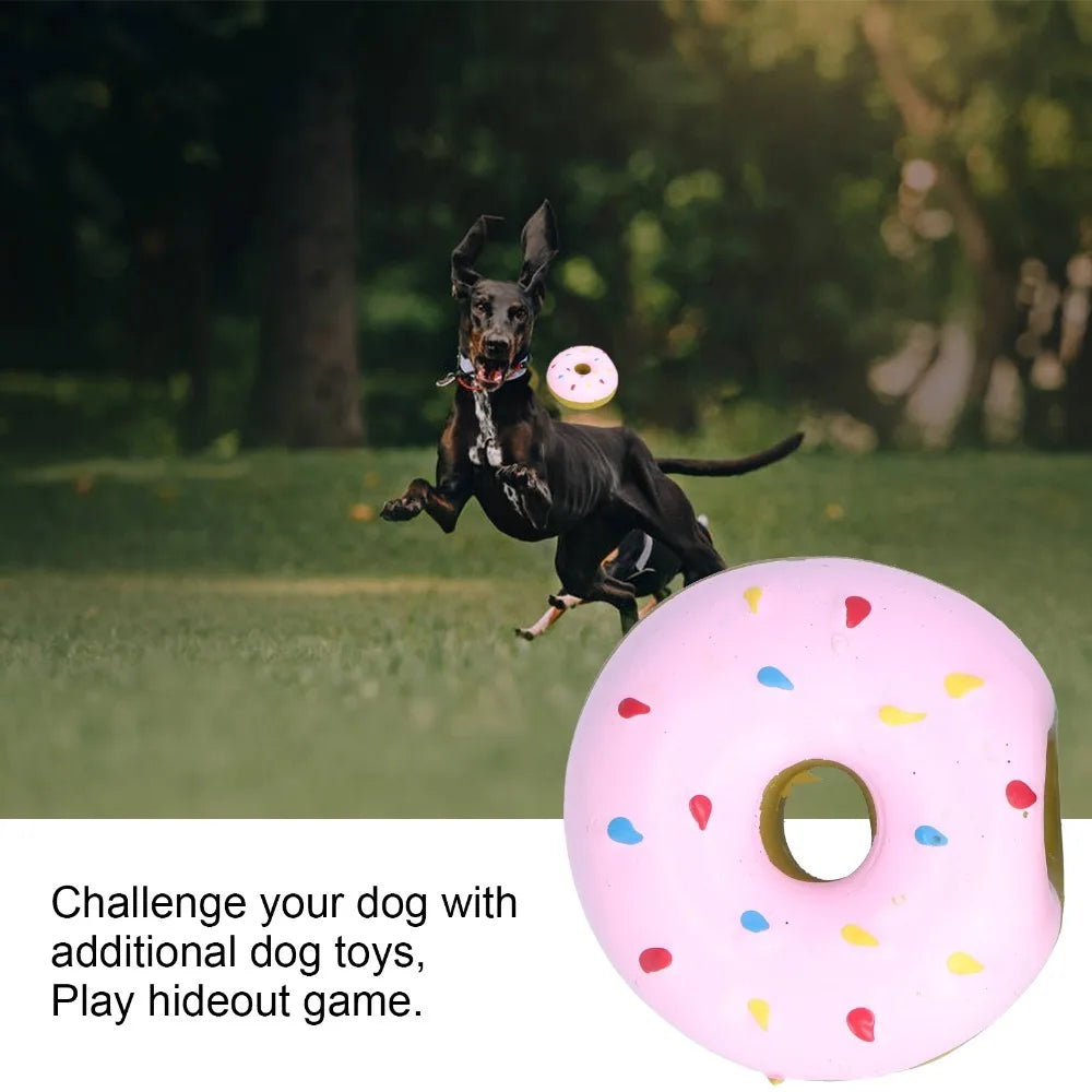10-Pack Latex Donut Squeaky Dog Toys – Puppy Chew Set