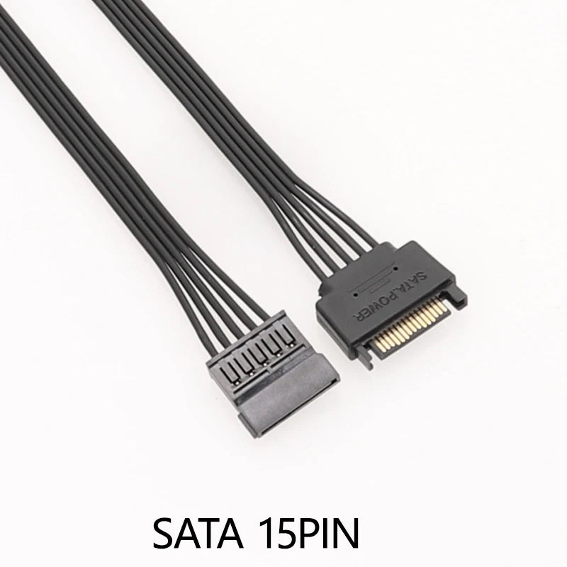 SATA 15-Pin Male to Female Flat Power Extension Cable 30cm
