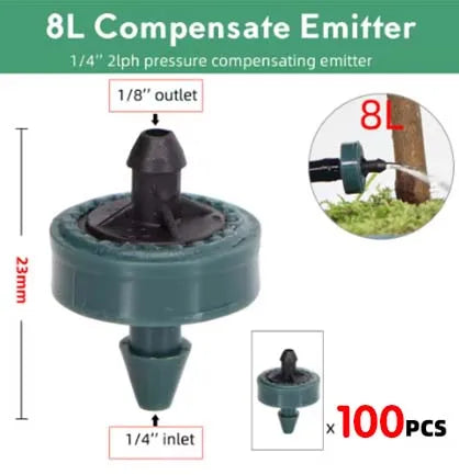 Pressure Compensating Drip Irrigation Drippers 2L 4L 8L | 50–200 Pack