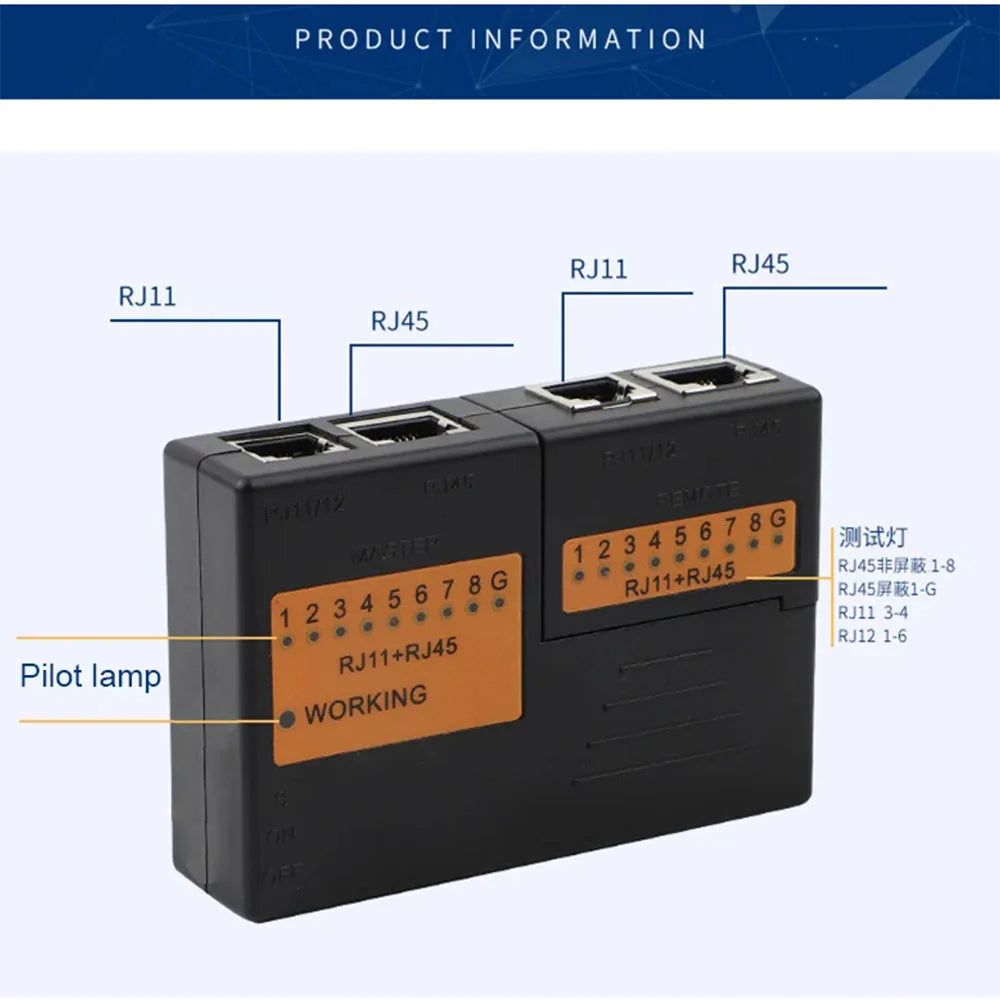 Mini RJ45 LAN Cable Tester – RJ11 RJ12 CAT5 CAT6 CAT7 UTP