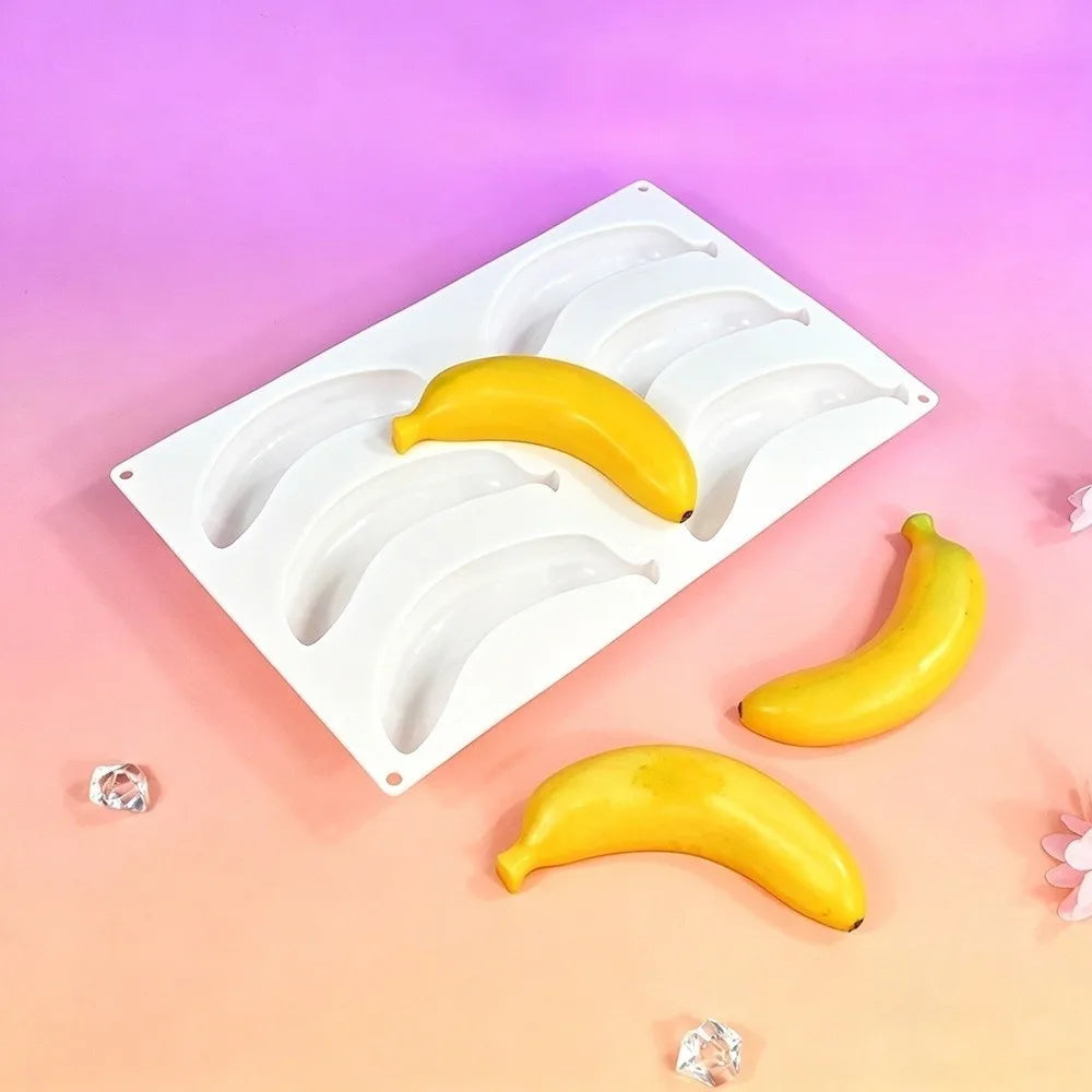 6-Cell Banana Silicone Cake & Chocolate Mold | Food Grade