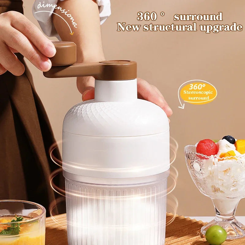 Manual Shaved Ice Machine – Hand Crank Ice Crusher with Molds