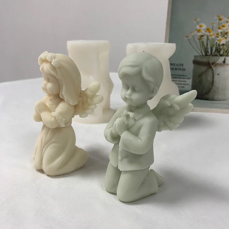Kneeling Angel Silicone Mold – Candle, Soap & Resin Cast