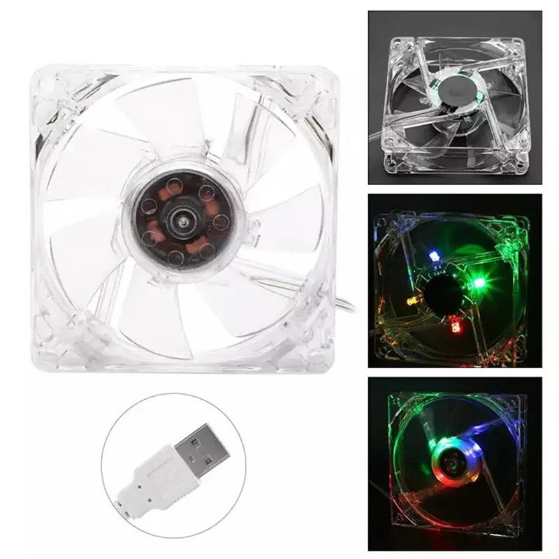 USB RGB Cooling Fan 5V – 8cm & 12cm LED Fan for PC & Pets