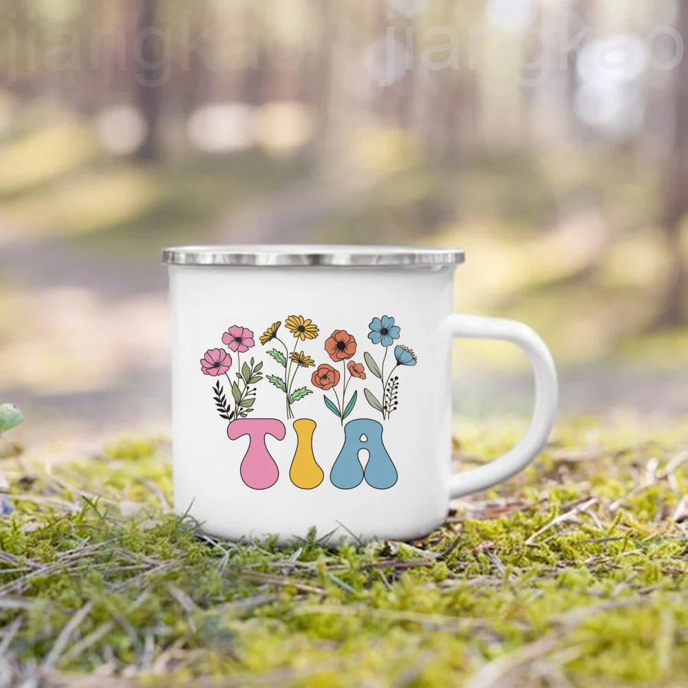 Tía Spanish Floral Enamel Mug – Aunt Birthday Gift