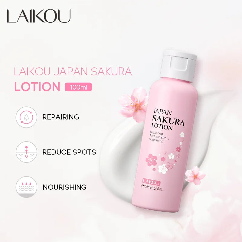 LAIKOU Sakura Skincare Set – Cleanser, Serum, Toner & SPF