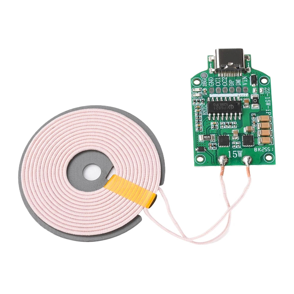 15W Wireless Charging Module – Type-C, 5V/9V/12V, Pop-Up Display