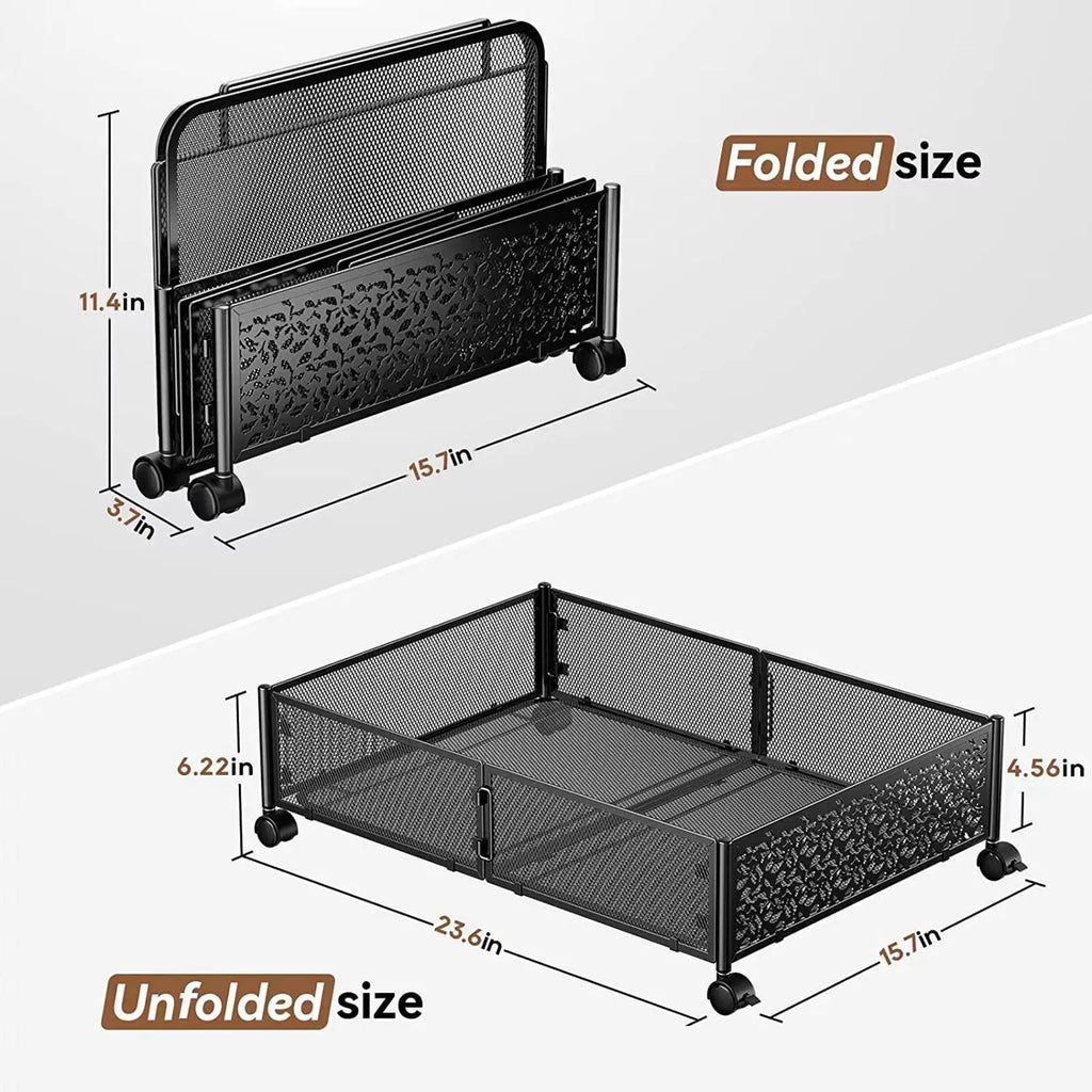 Under Bed Rolling Storage Organizer with Wheels | Foldable
