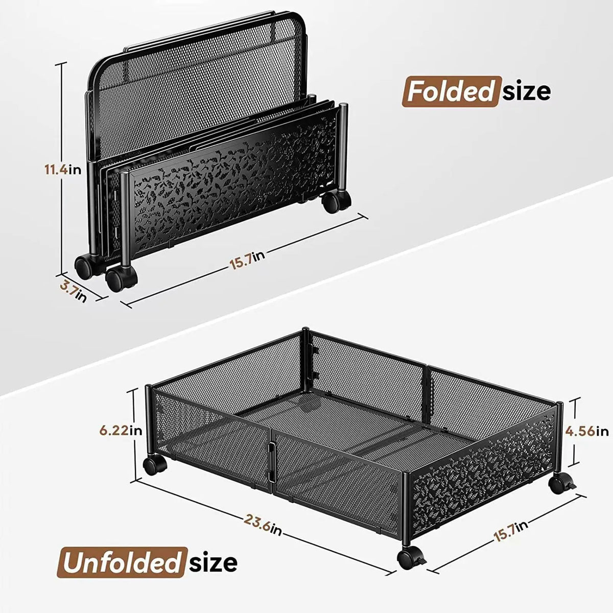 Under Bed Rolling Storage Organizer with Wheels | Foldable