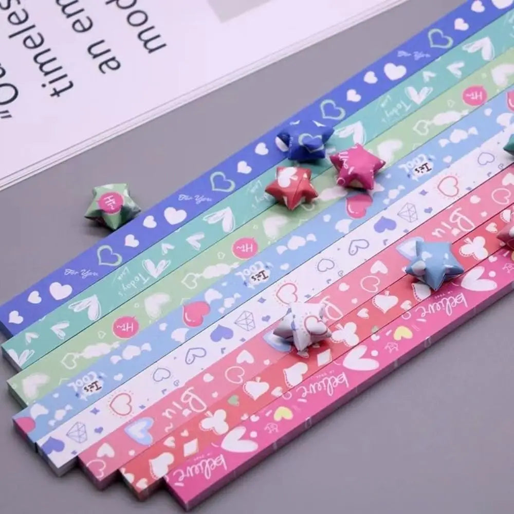 540-Sheet Colorful Star Origami Paper Strips – DIY Craft Kit