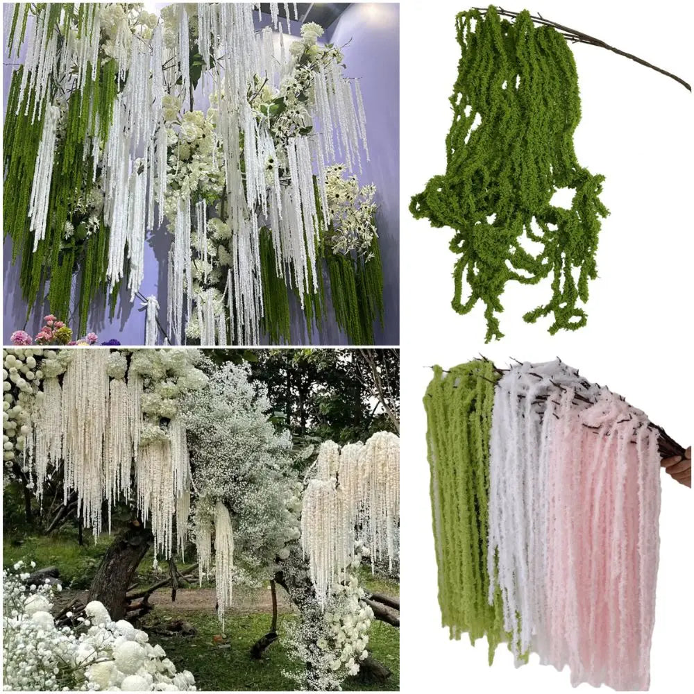 Multicolor Amaranthus Artificial Hanging Plant & Tassel Decor