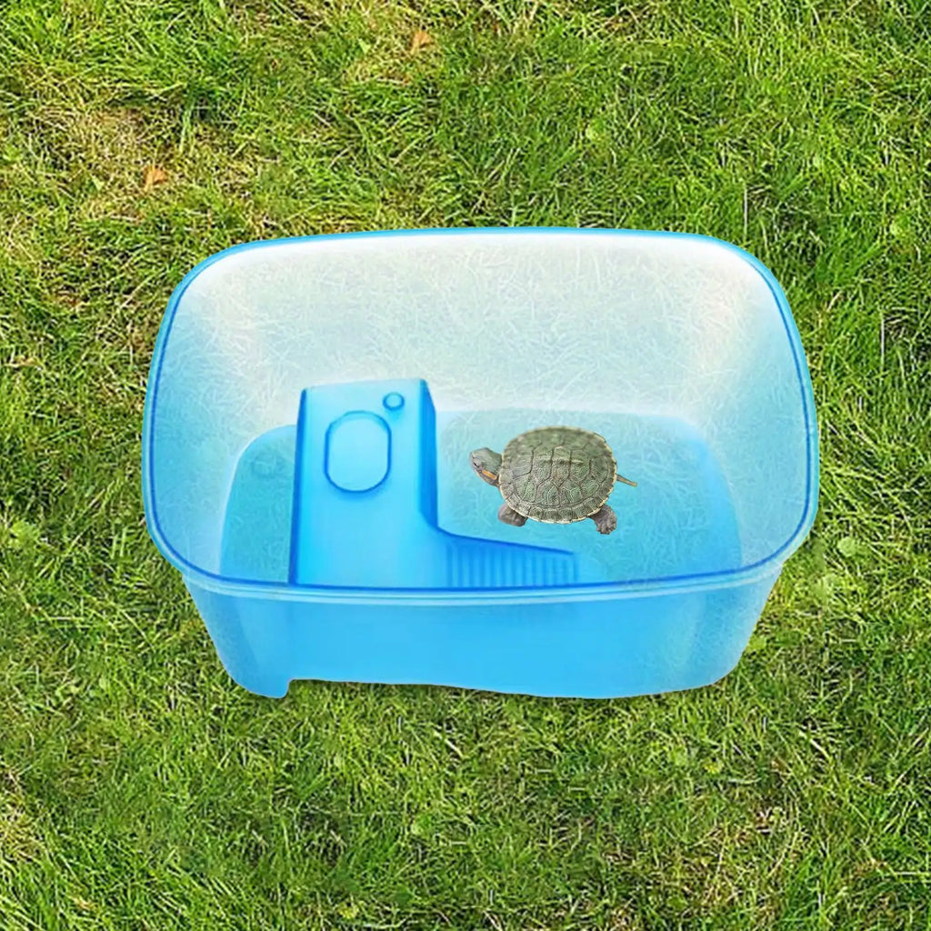 Turtle Tank with Basking Ramp & Feeding Box | S, M, L