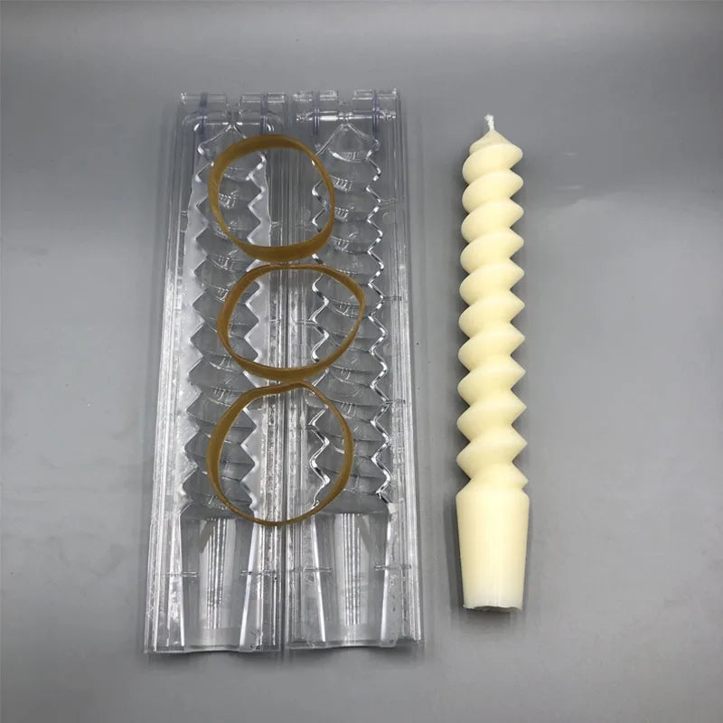 Spiral Cylindrical Candle Mould – Acrylic Plastic Mold Set
