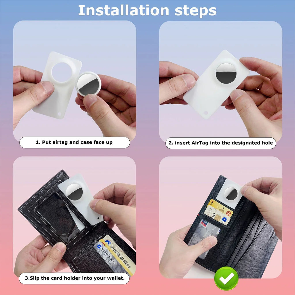 Ultra-Thin Silicone AirTag Wallet Card Holder Protective Case