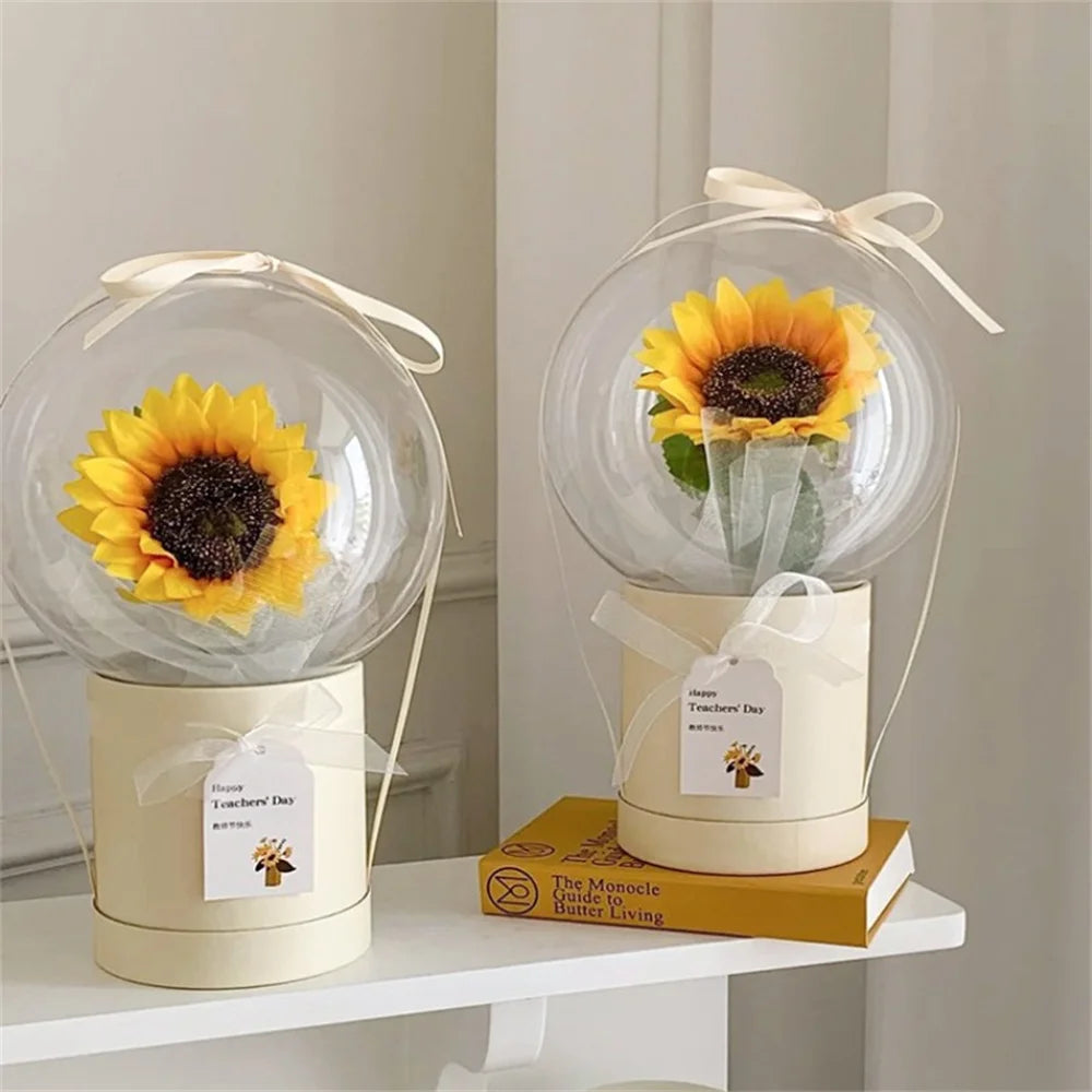 Acrylic Bobo Ball Flower Box Set – Bow Hug Bucket Gift Wrap