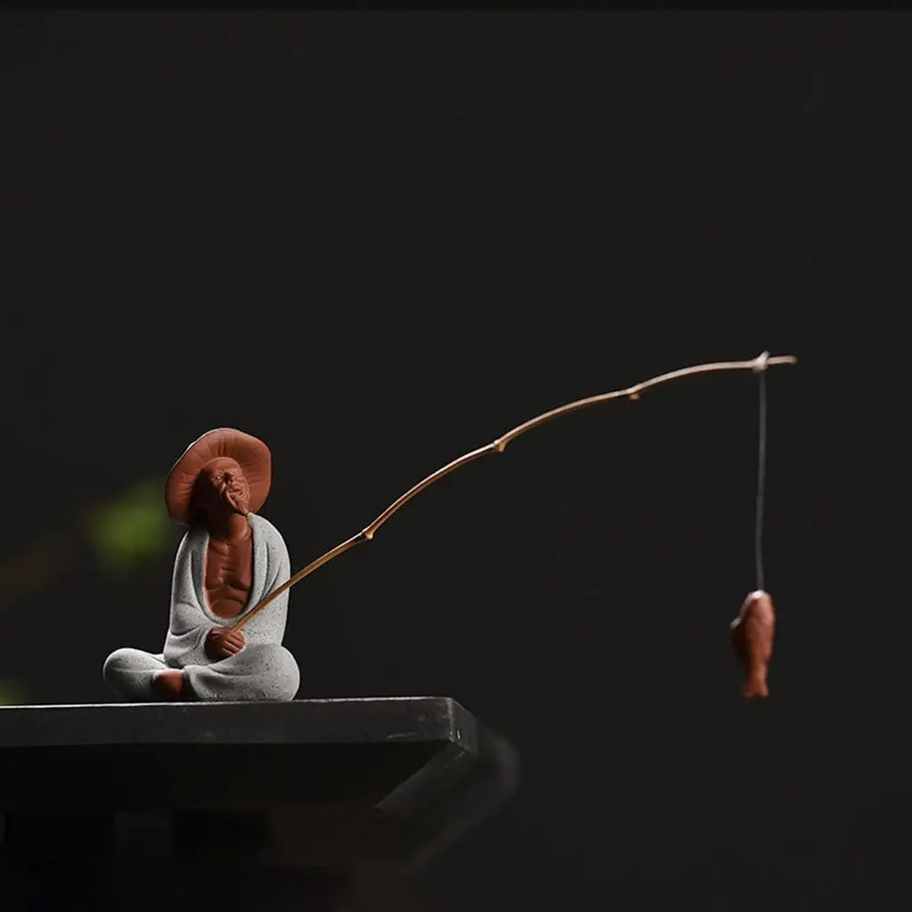 Kesoto Ceramic Tea Pet Figurine | Jiang Taigong Zen Desk Statue