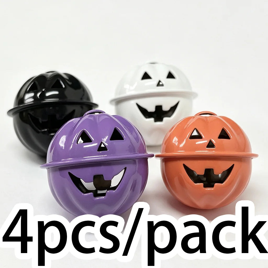 Halloween Copper Pumpkin Bells Pendants – 3cm, 4-Pack