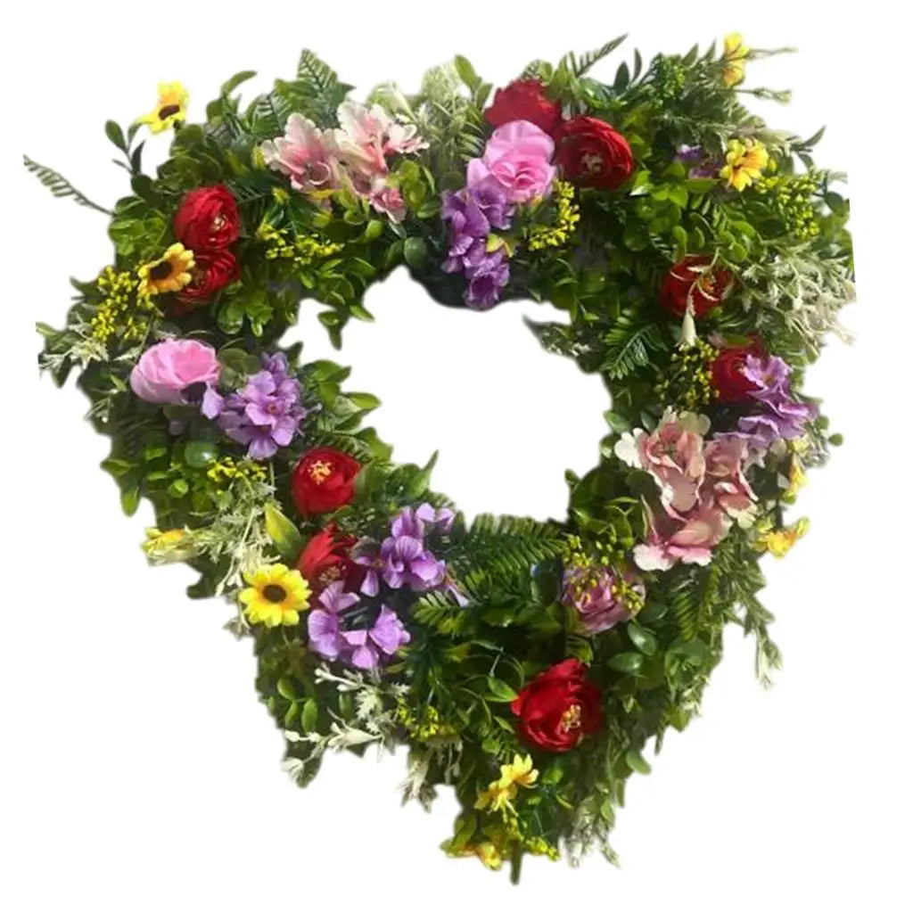 Heart Shape Artificial Flower Eucalyptus Wreath – 16 Inch