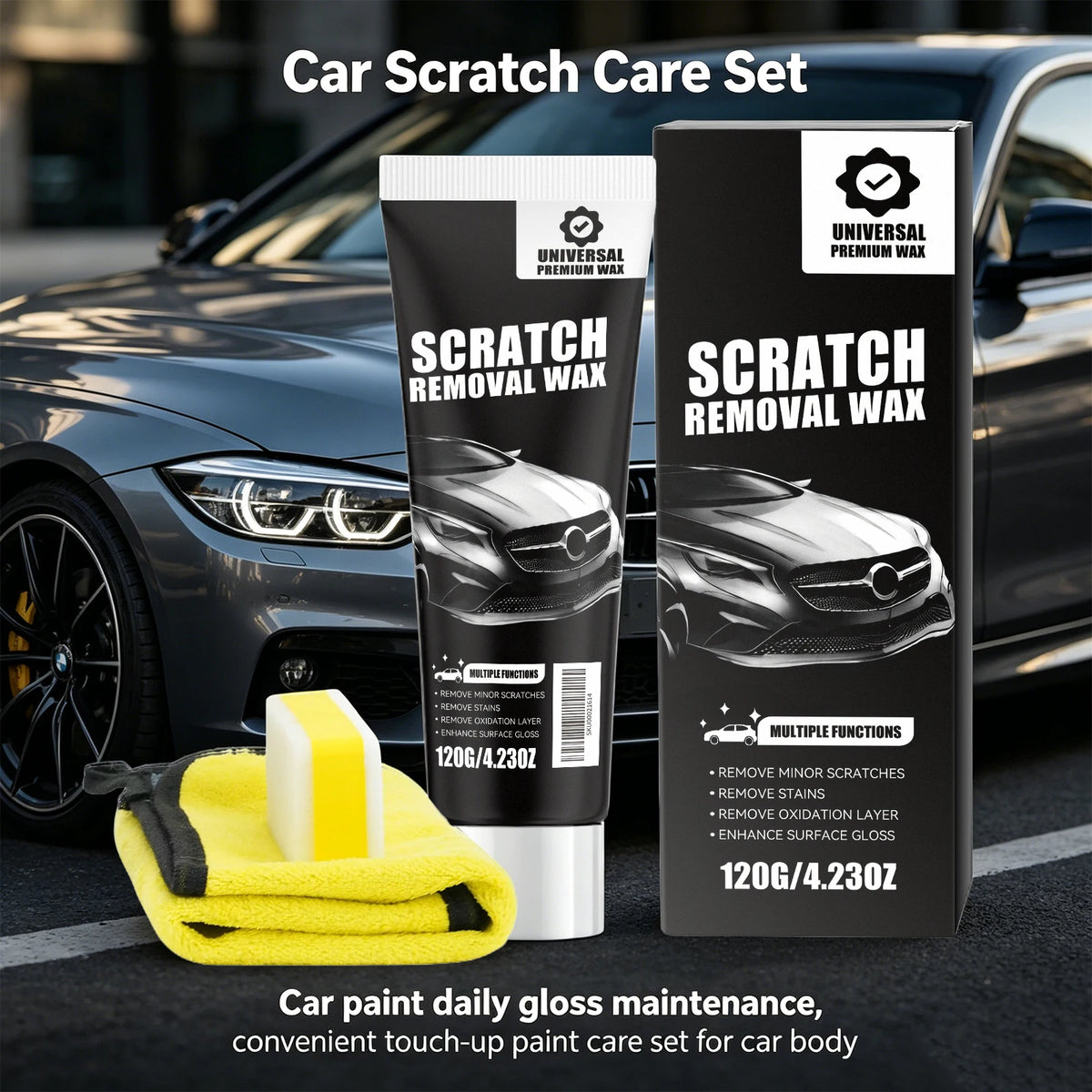 Car Scratch Repair Kit – Gloss Coating with Sponge & Towel