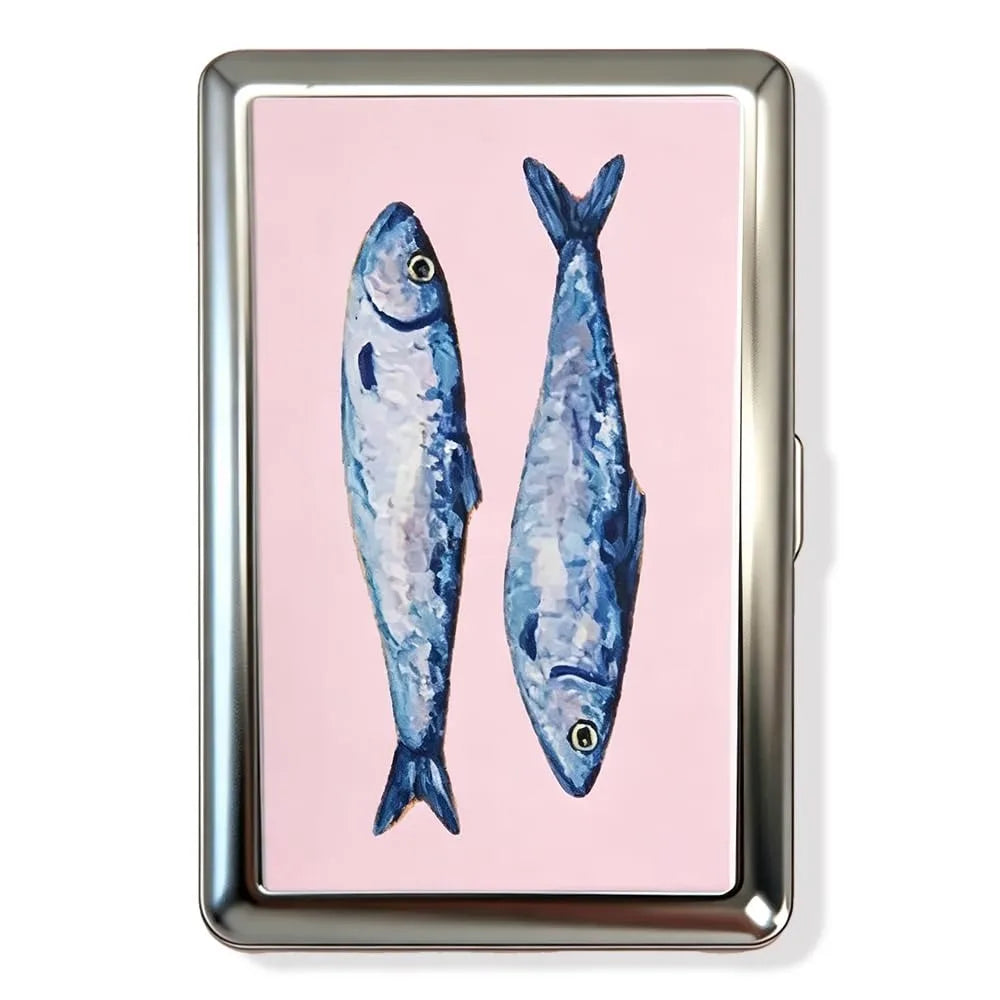 Vintage Metal Card Case – Flip-Open Compact Pocket Holder