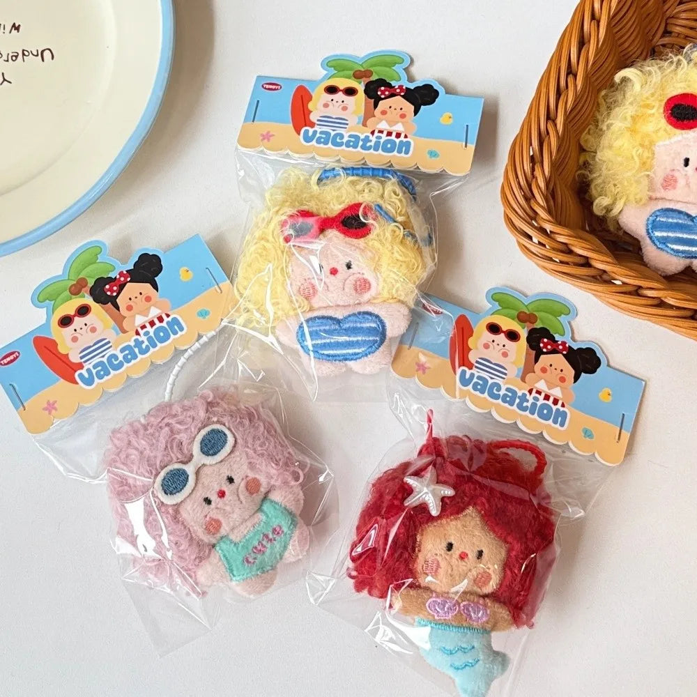 Cute Cartoon Girl Plush Keychain Bag Pendant Doll – 8cm