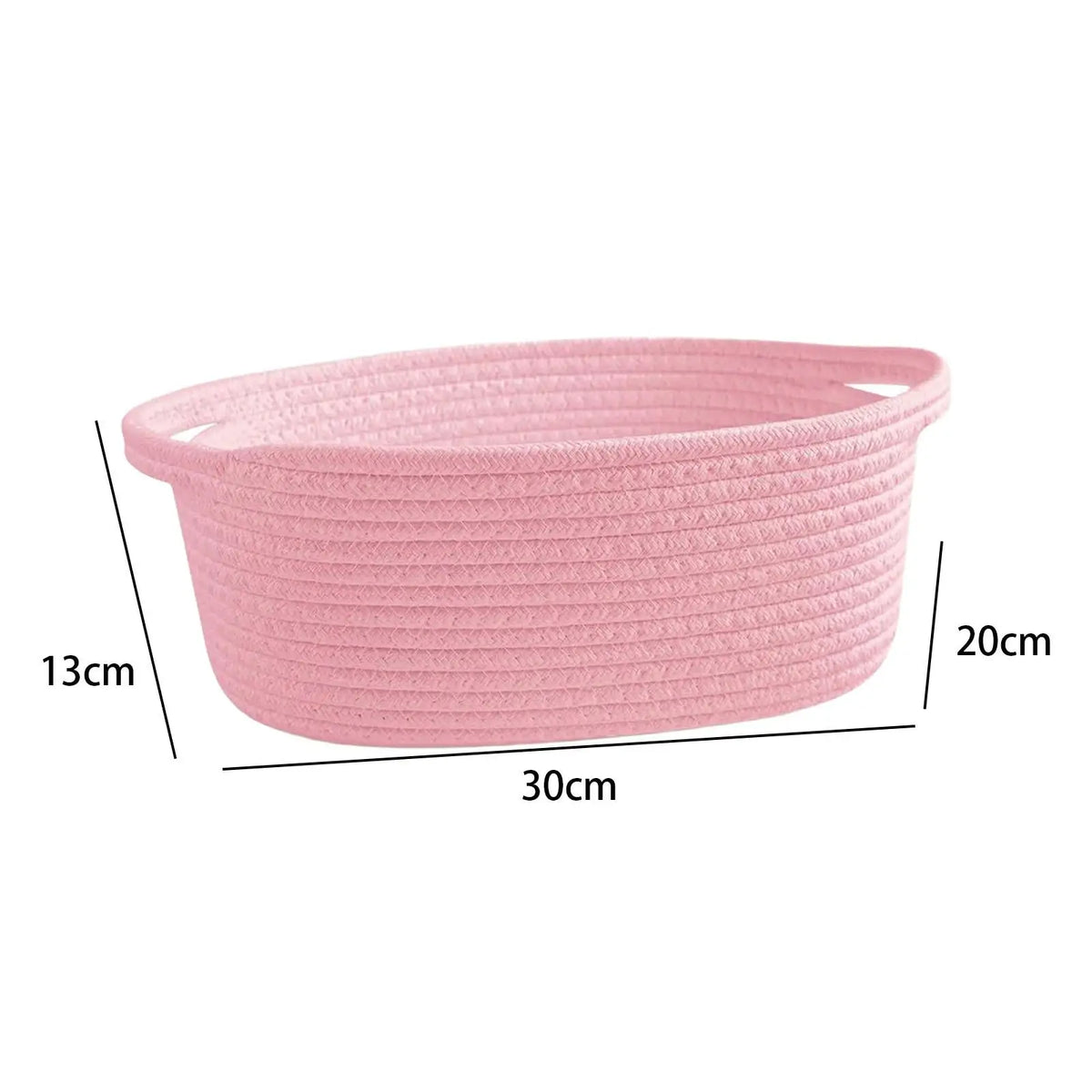 Woven Cotton Rope Storage Basket with Handles | Organizer Bin
