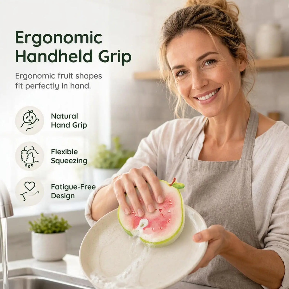 Fruit Shape Wood Pulp Kitchen Sponge Scrubber – Dish Pad