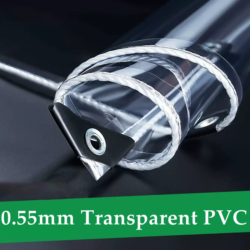 0.55mm Transparent PVC Tarpaulin – Waterproof Windproof Cover