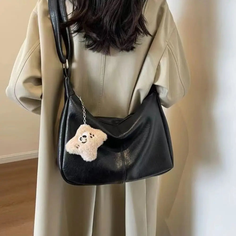 Women's PU Leather Slouchy Shoulder Bag – Retro Hobo Tote
