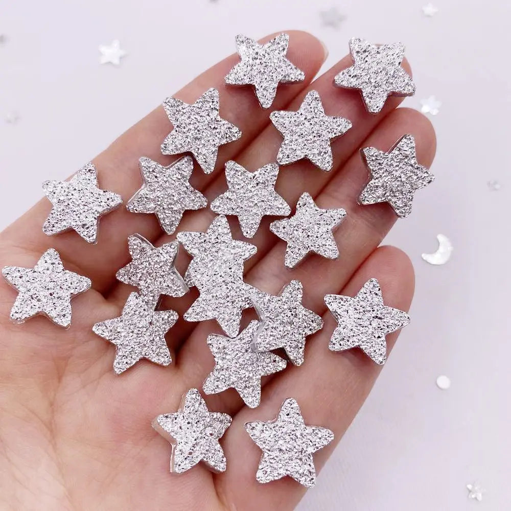 50PCS 14mm Resin Star Flatback Rhinestone Craft Embellishments