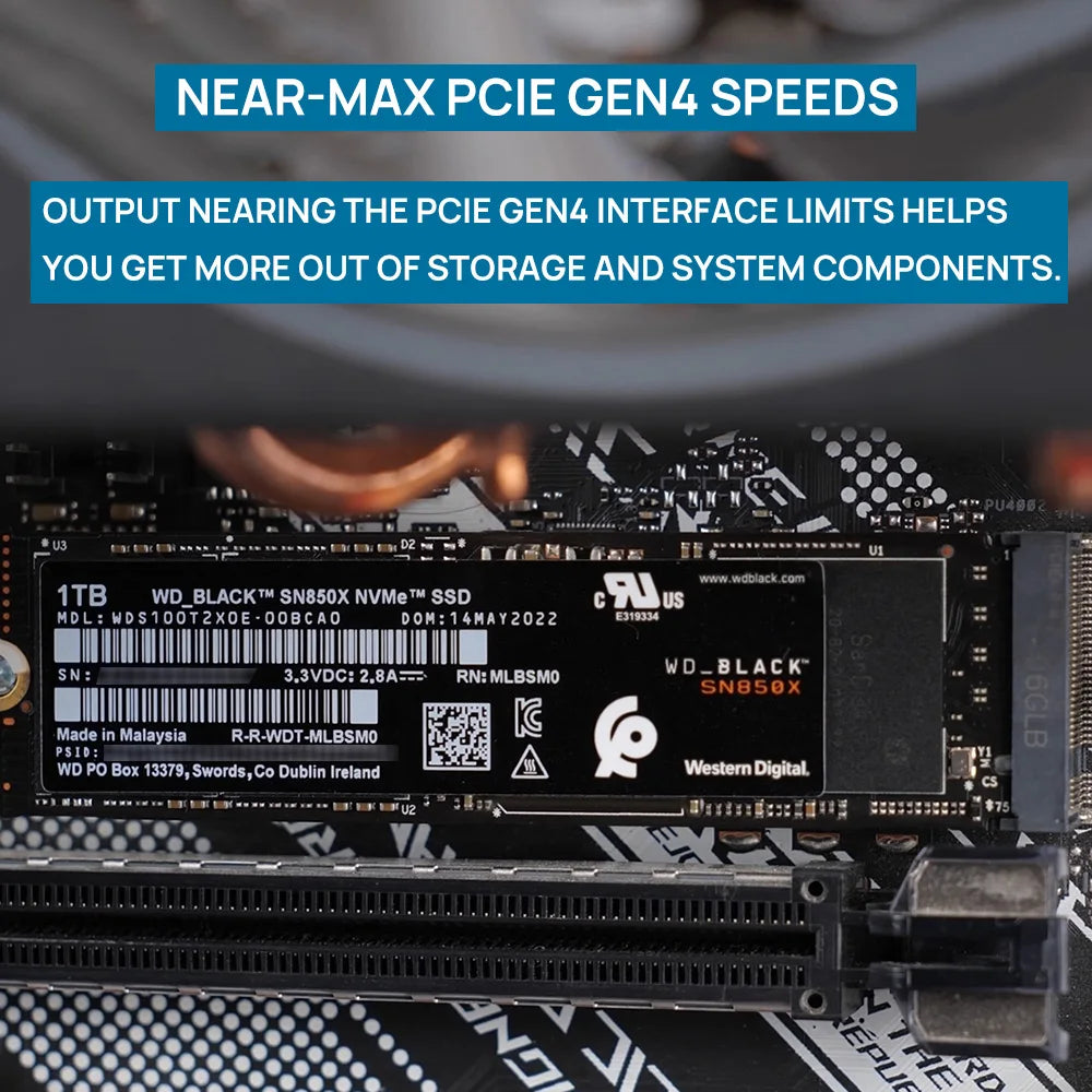 WD Black SN850X NVMe SSD 1TB/2TB PCIe 4.0 M.2 2280 Internal Drive