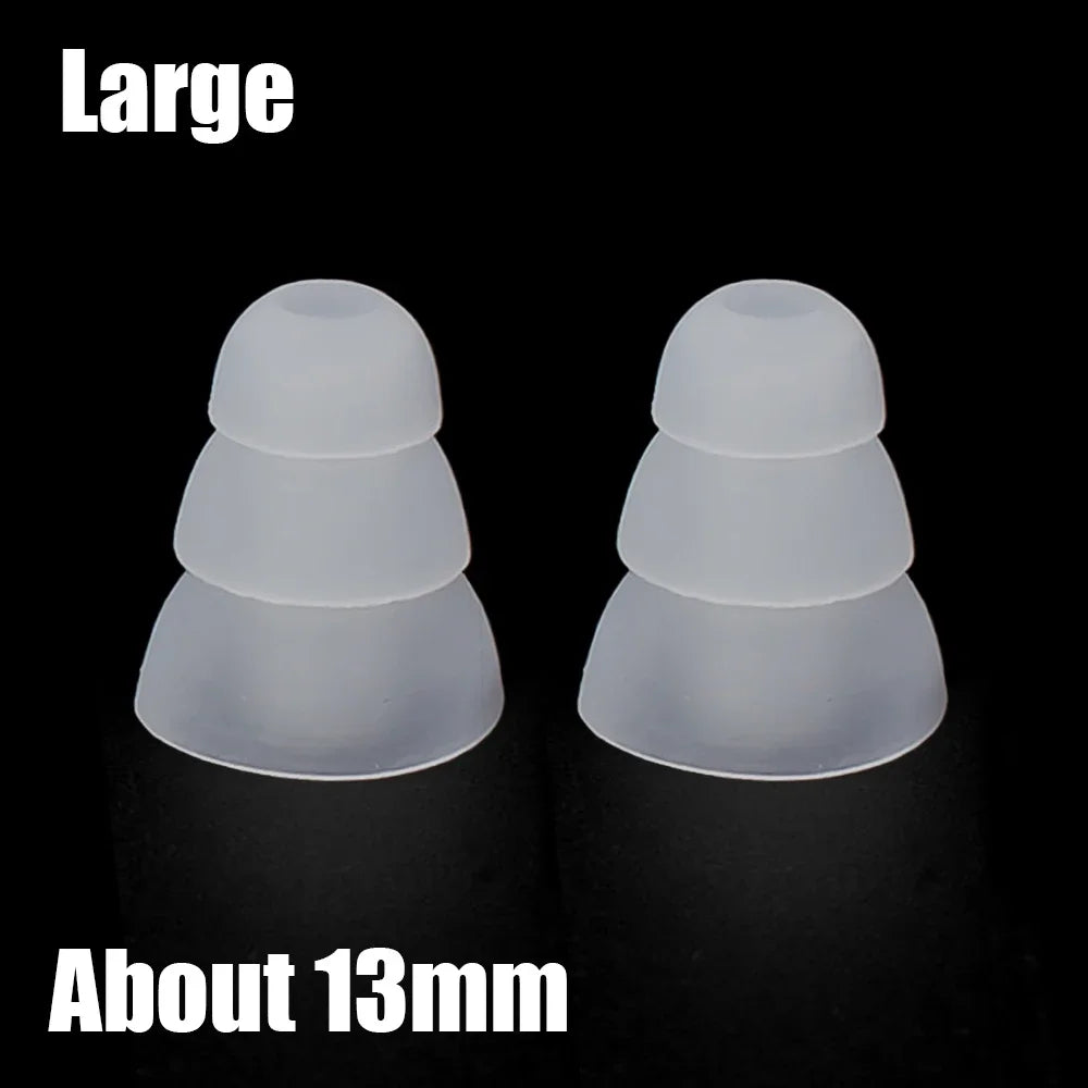Three-Layer Silicone Eartips S/M/L – Replacement Earbuds Cap